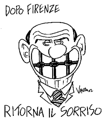 plaatje van Vauro, tekenaar van IL Manifesto: Na Florence, keert de lach terug 