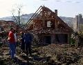 Resultaten van NAVO luchtoorlog in Novi Pazar, noordelijk van Kosovo