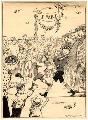 Een Mei tekening uit jaren 1920, met stripfiguren Bulletje en Bonestaak