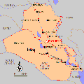 Kaart van Irak. Zonder plaatsen van massavernietigingswapens,Blair's voorwendsel