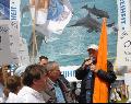 Ric O'Barry tijdens een protest bij een Belgisch Dolfinarium (juli 2004)