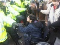 Jody McIntyre during student protest in London