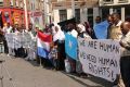 protestactie van dakloze vluchtelingen en hun sympathisanten in Utrecht 5 juli