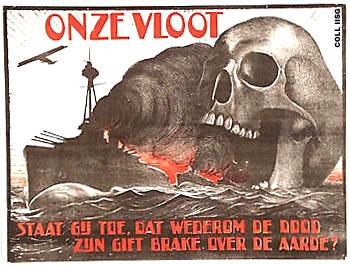 Affiche uit 1923 tegen de Vlootwet, die de oorlogsvloot wilde uitbreiden