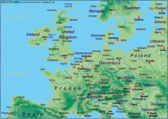 Tubingen,kaart europa