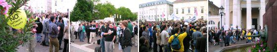 Demonstratie tegen softwarepatenten in Brussel