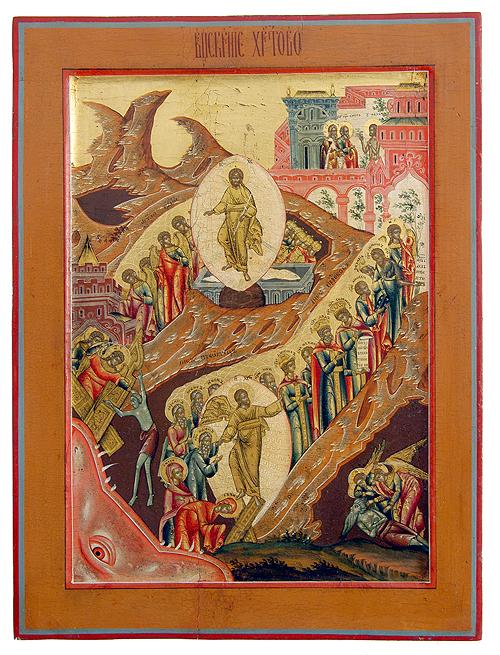Paasikoon:de Verrijzenis en Hellegang van Christus, Rusland, 1800