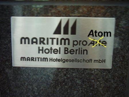 The meeting hotel changed his name for the german Atom-lobby