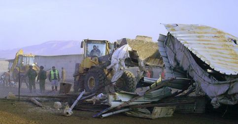 Israel using Volvo equipment to demolish homes in Jiftlik , 