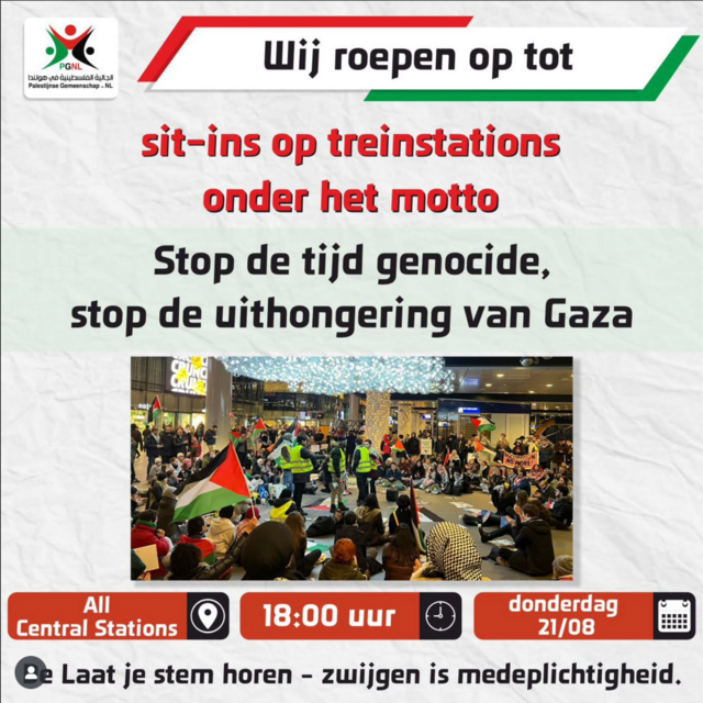 Sit-ins train stations donderdag 21/8