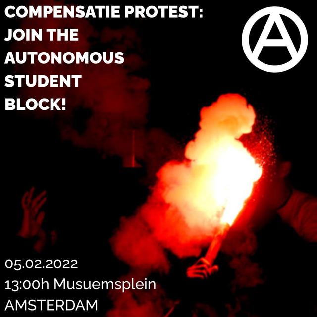 Autonomous student block at Compensatieprotest