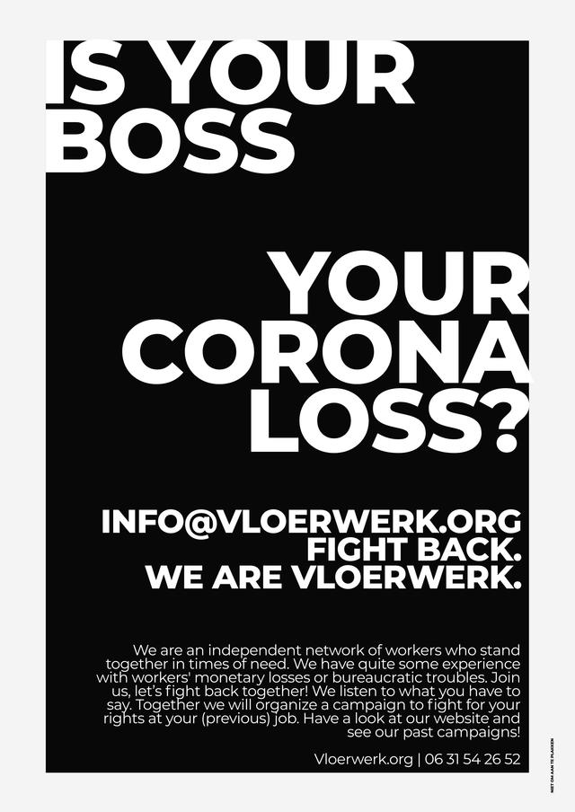 Vloerwerk Corona poster Engels