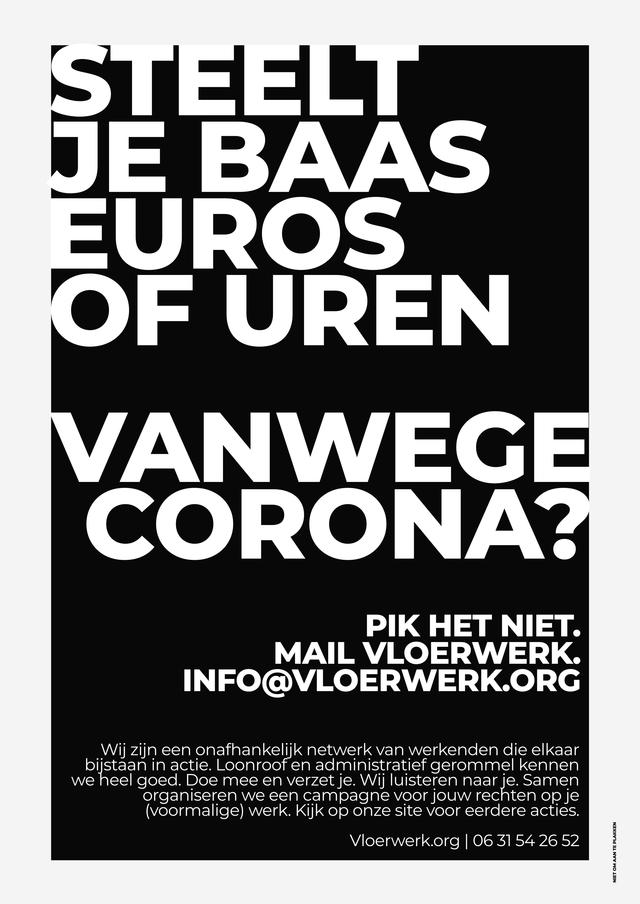 Vloerwerk Corona poster Nederlands